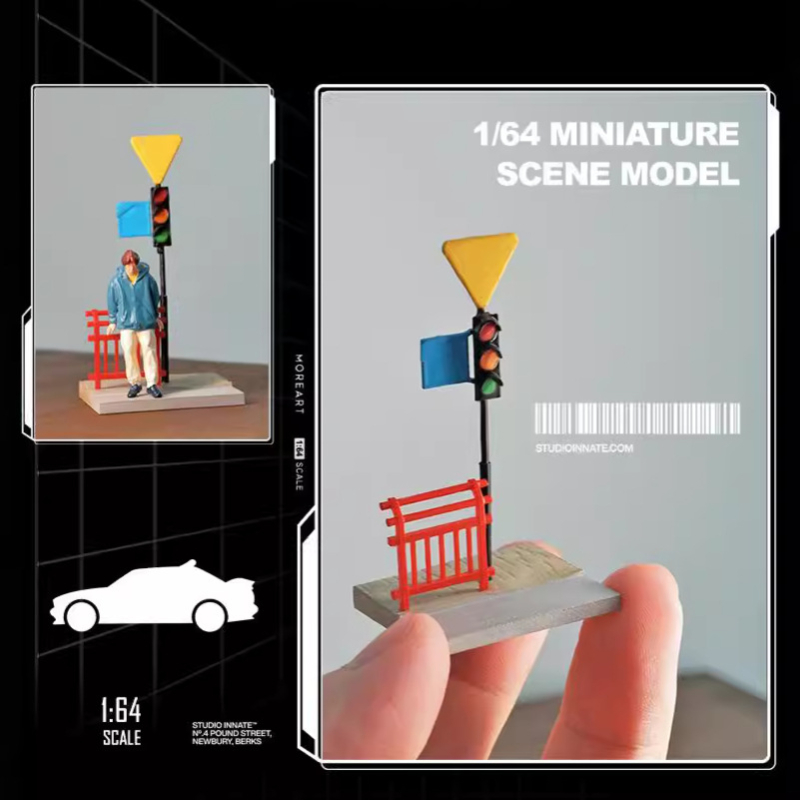 Photography Lighting Simulation - 1:64 Simulatie Verkeerslicht Reling Miniatuur Actiefiguren