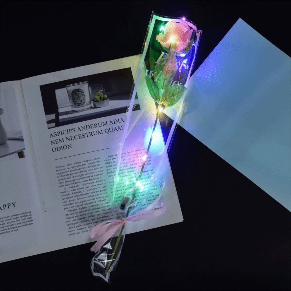 Photography Lighting Simulation - Gloeiende kunstmatige rozenbloem LED-lampjes Kleurrijk gesimuleerd