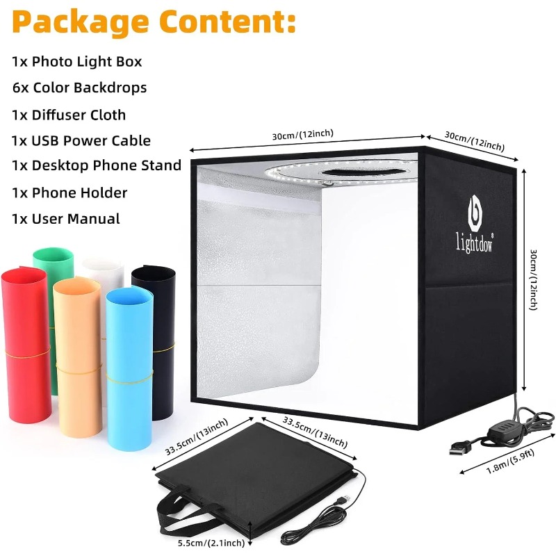 Photography Lighting Kit Portable - Lightdow Photo Studio Light Box Kit