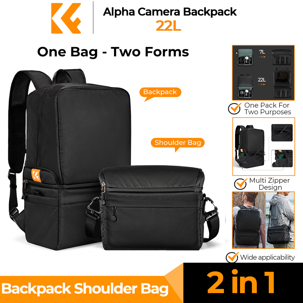 Photography Lighting Equipment Bags - K&F CONCEPT 22L Camera Rugzak 2