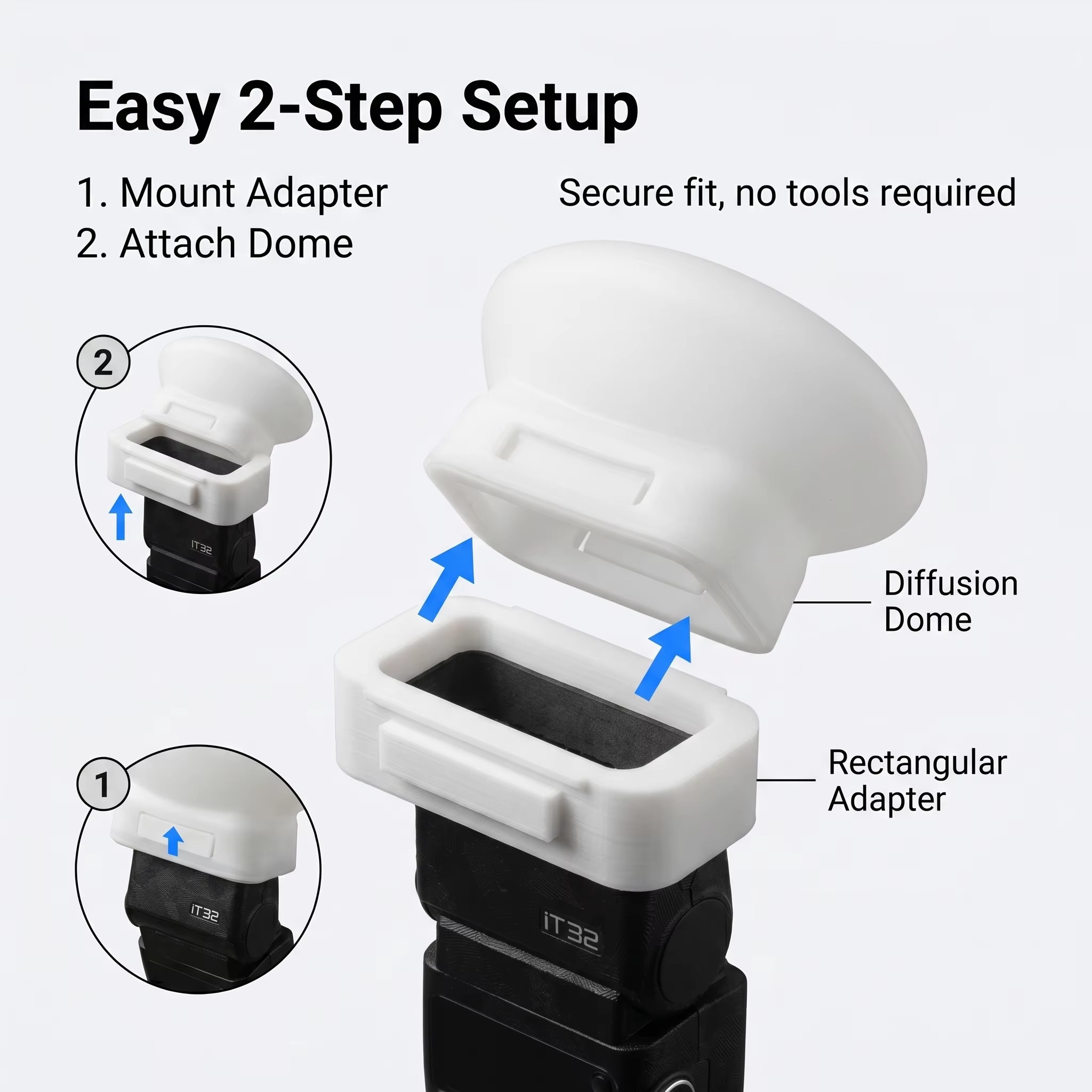 Photography Lighting No Shadows - Siliconen flitsdiffuserkap compatibel met Godox IT32