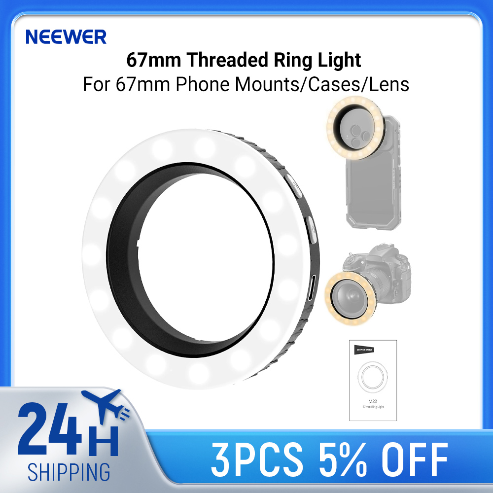 Photography Lighting Case - NEEWER Basics 67mm Ringlamp met schroefdraad