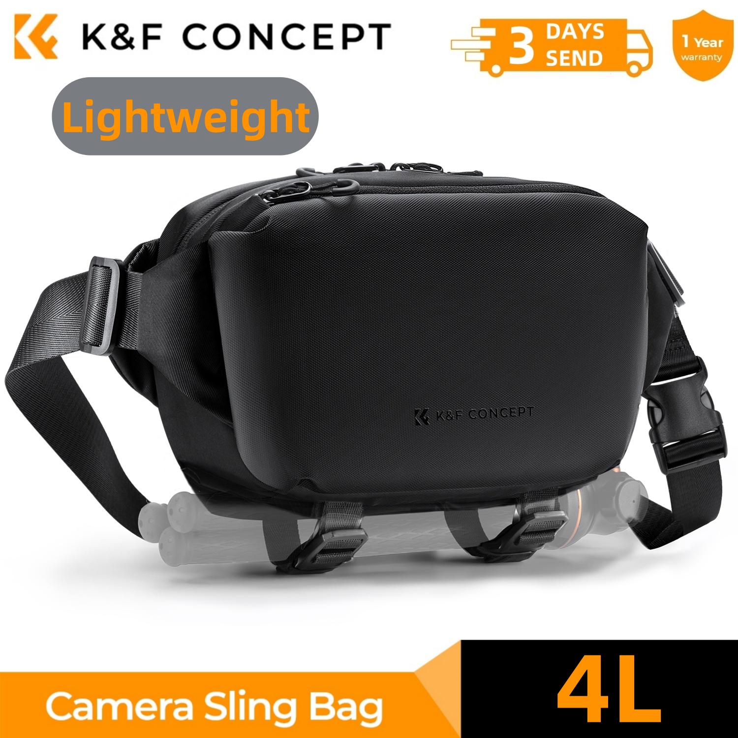 Photography Lighting Equipment Bags - K&F CONCEPT 4L Camera Sling Bag