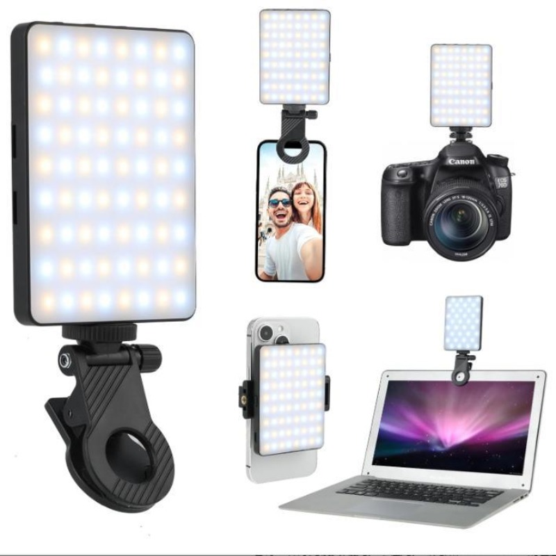 Photography Lighting Spotlight - 1 stuk oplaadbaar LED selfie-licht, 3