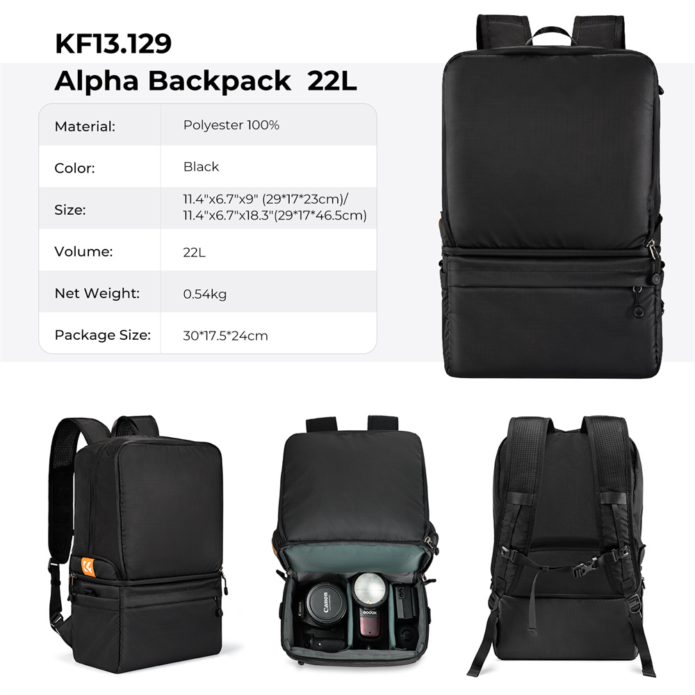 K&F CONCEPT 22L Camera Rugzak  - Photography Lighting Equipment Bags recensie en prijs