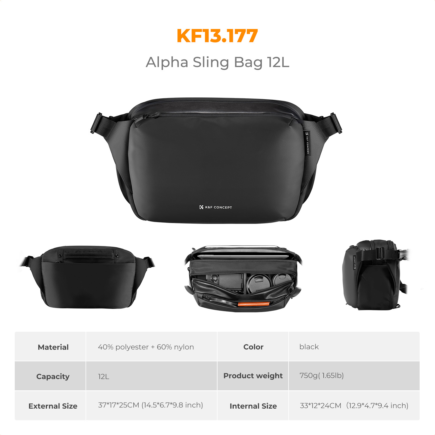 K&F CONCEPT 12L/10L Camera Sli - Photography Lighting Equipment Bags recensie en prijs