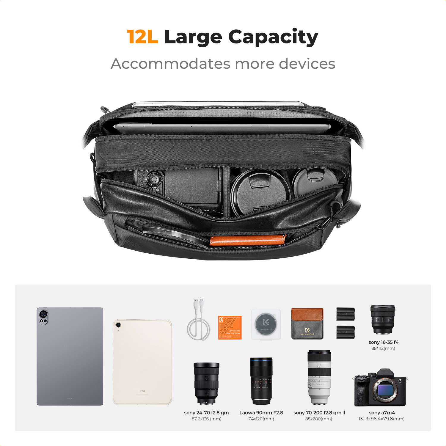 K&F CONCEPT 12L/10L Camera Sli - Photography Lighting Equipment Bags recensie en prijs