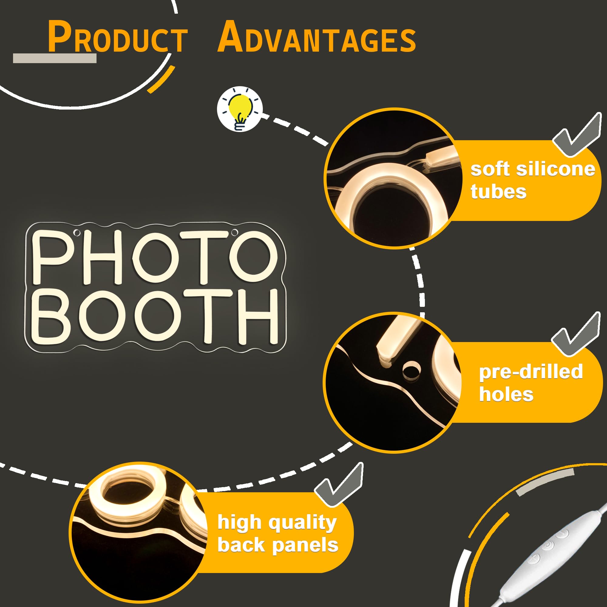 Photo Booth Neon Sign, Dimbaar - Photography Lighting Wedding Reception recensie en prijs